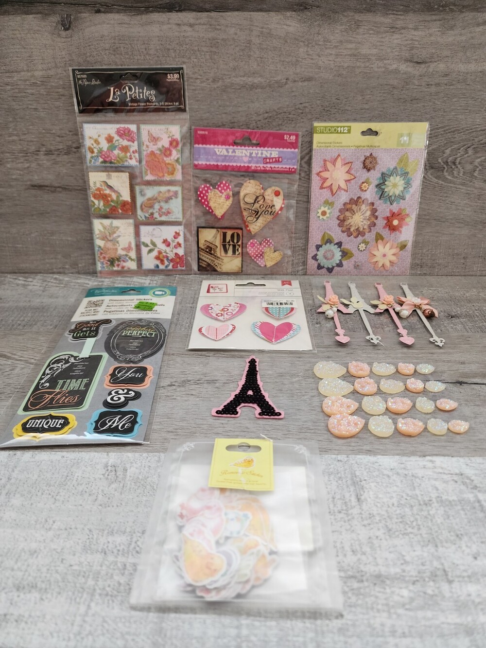 LOT Scrapbook Stickers - Paris Birds Vintage Emphora 3D Flowers + #36 NEW
